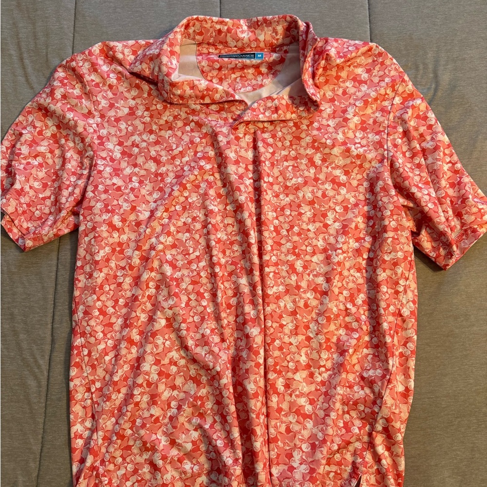 Roundtree & Yorke Coral Floral Polo